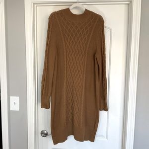 Old Navy Cable Knit Sweater Dress Dark Camel Size XL